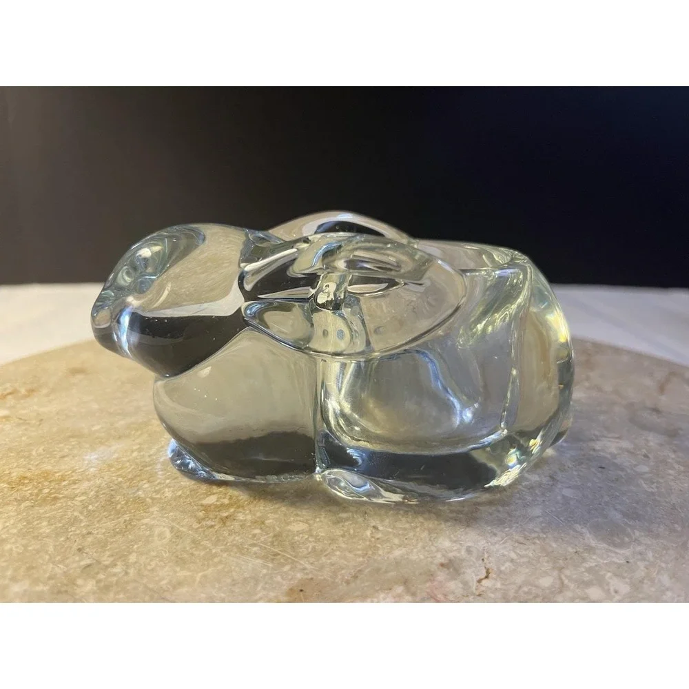 Indiana Glass Candle Lane Bunny Critter Crystal Votive Tealight Holder
